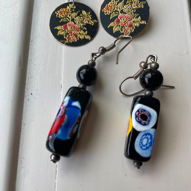 2 pairs cute black earrings for pierced ears-Great deal - photo 3