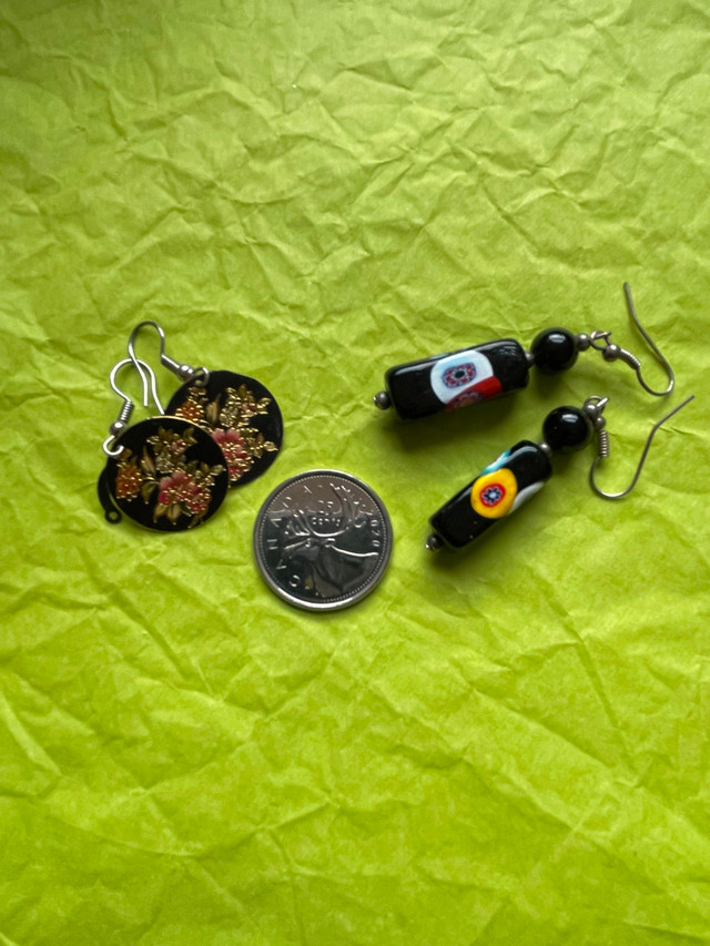 2 pairs cute black earrings for pierced ears-Great deal - photo 4