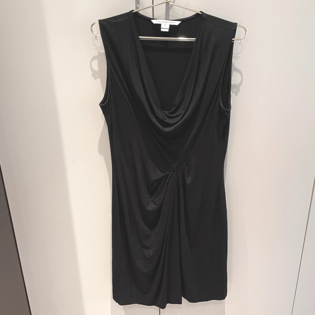 Stunning Diane Von Furstenberg Black Draped jersey Mini Dress-10 - photo 4