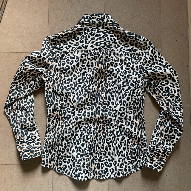 Pink Tartan Leopard Print Fitted Shirt Blouse100% Cotton-Size 0 - photo 3