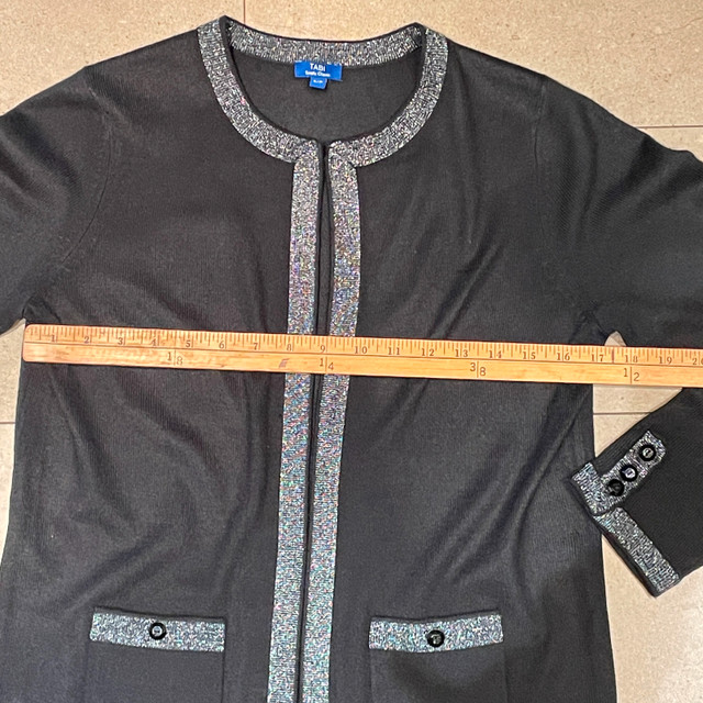 Gorgeous Black Tabi Cardigan w/ silver trim-Size Small - photo 3