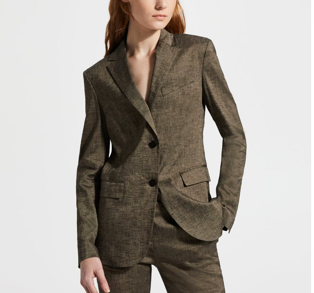 NEW Theory Classic Blazer-beautiful Stretch Wool-Olive/Gray-00 - photo 2