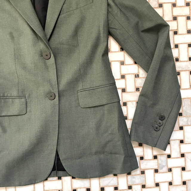 NEW Theory Classic Blazer-beautiful Stretch Wool-Olive/Gray-00 - photo 3