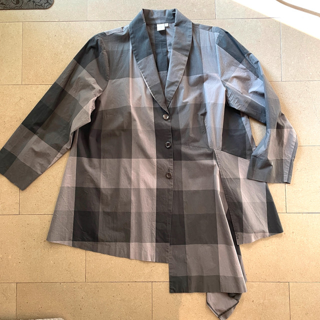 Jones New York Woman cotton Brown & Black Plaid Shirt-Sz. 2X