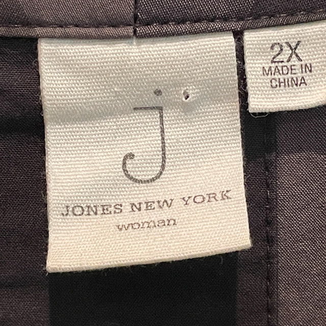 Jones New York Woman cotton Brown & Black Plaid Shirt-Sz. 2X - photo 5