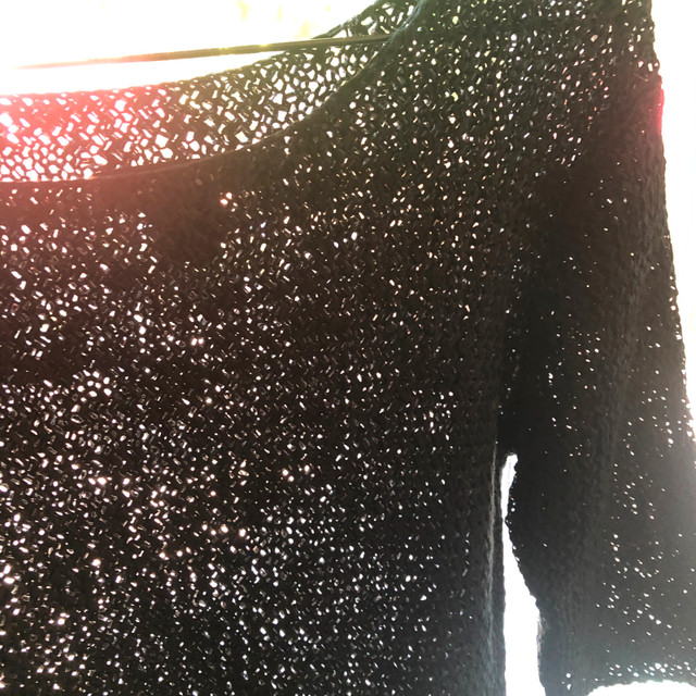 Vintage DKNY black mesh knit cotton sweater-Large - photo 2