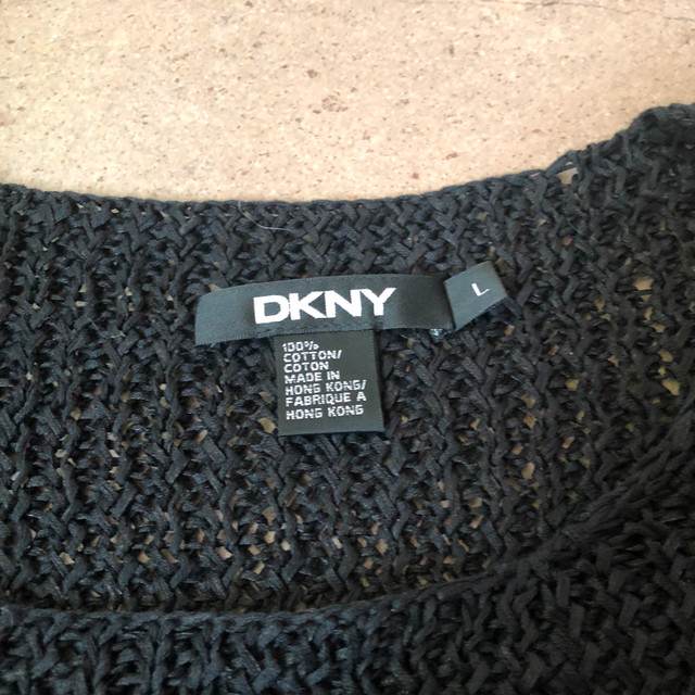 Vintage DKNY black mesh knit cotton sweater-Large - photo 4