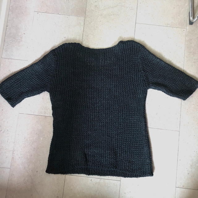 Vintage DKNY black mesh knit cotton sweater-Large - photo 5