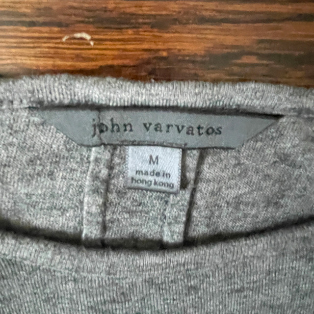 John Varvatos Men's Gray Crew Neck jersey wool blend Sweater-Med - photo 2