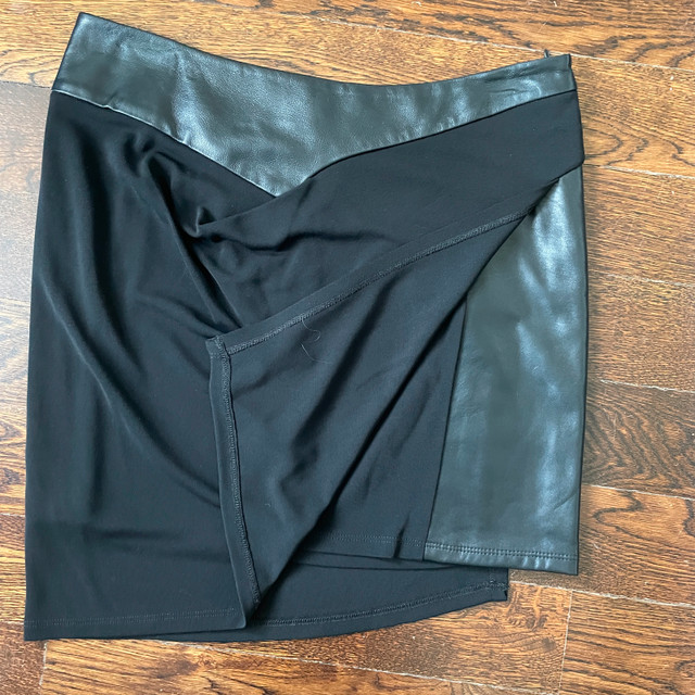 The Kooples black Soft Lamb leather panel mini skirt-Size Large - photo 2