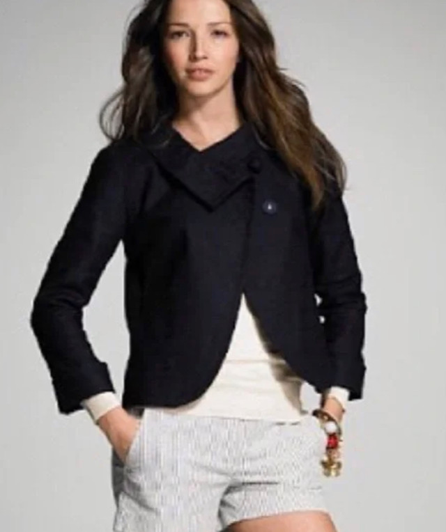 J.Crew Navy Blazer Linen/Cotton - Size 6 - photo 2