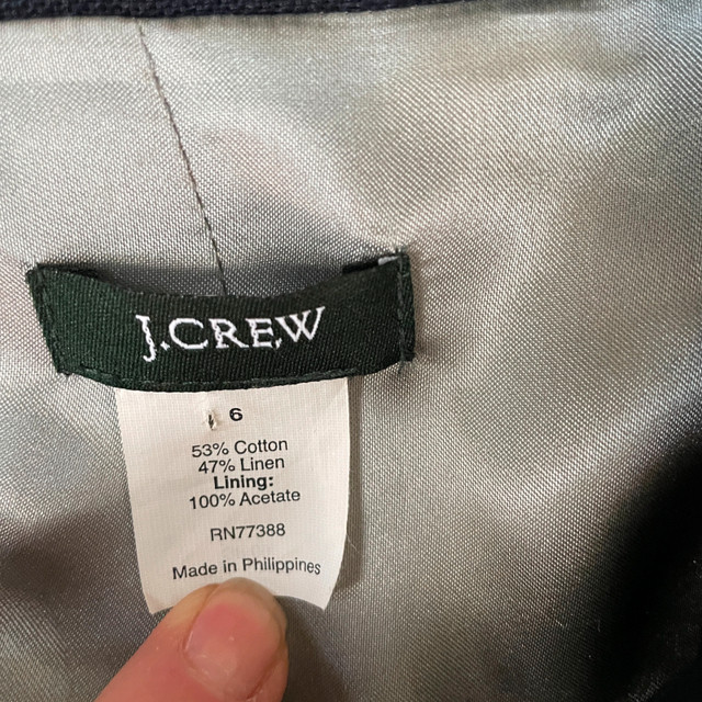 J.Crew Navy Blazer Linen/Cotton - Size 6 - photo 5