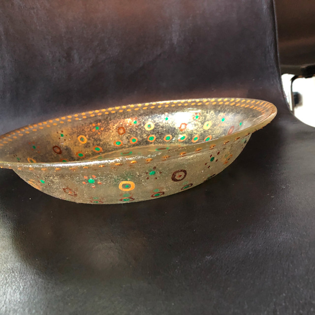 Vintage Hand painted serving bowl dish - 11" - photo 2