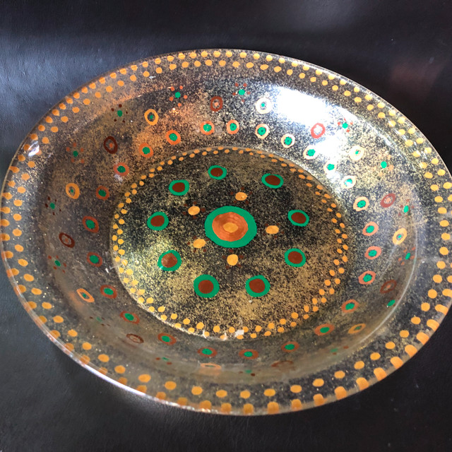 Vintage Hand painted serving bowl dish - 11" - photo 5
