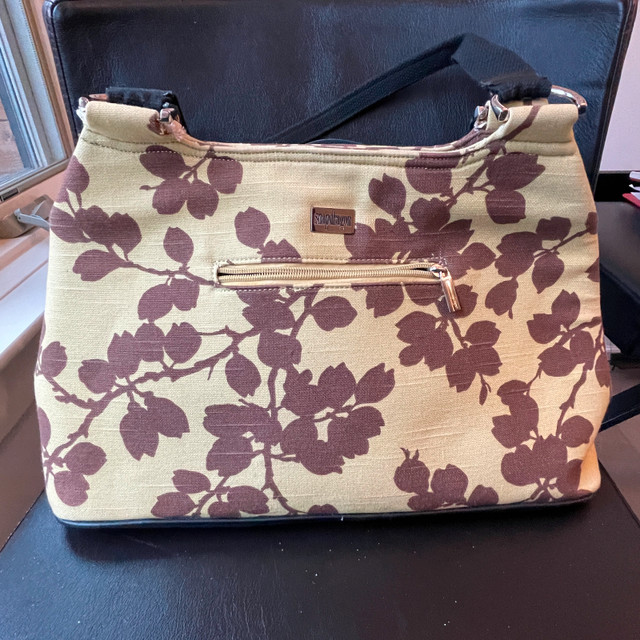Fabulous retro looking fabric Snapdragon Large Purse Bag Tote