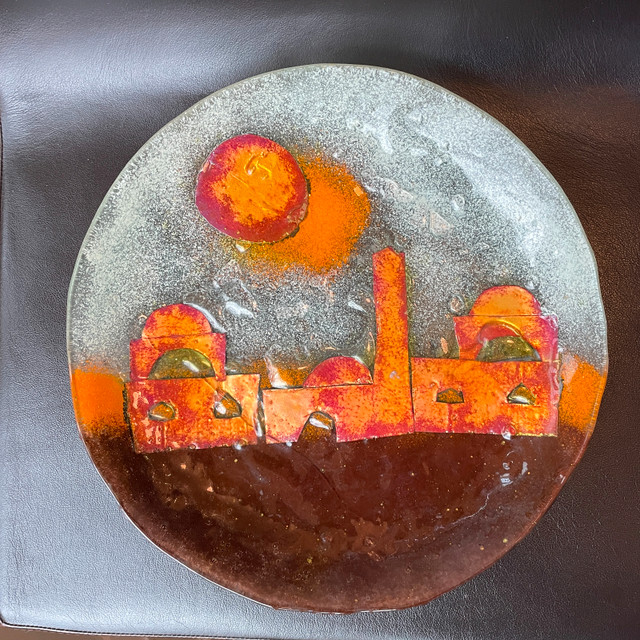 Vintage Hanna Bahral Art Glass Plate/Shallow Bowl