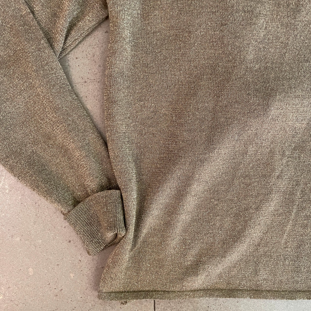 Molly Bracken Metallic Gold Open Back knit sweater-M - photo 3