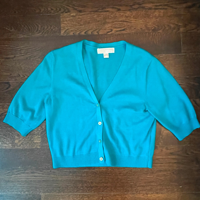 Michael Kors Milos Blue Crop Sweater - Small