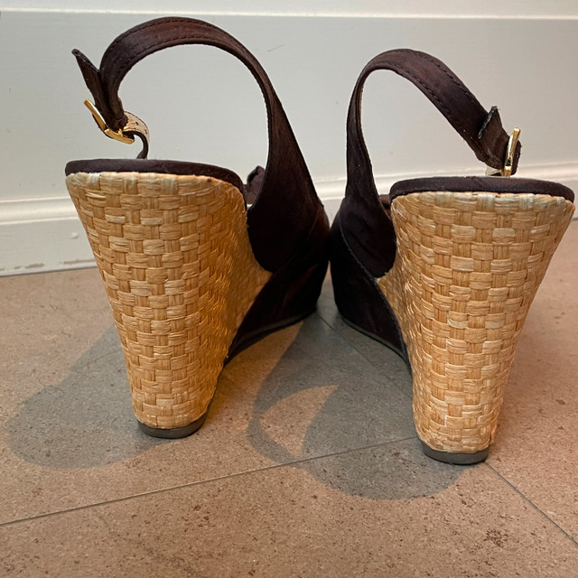 Steve Madden Brown Satin Wedge Platform sandals - Size 8.5 - photo 3