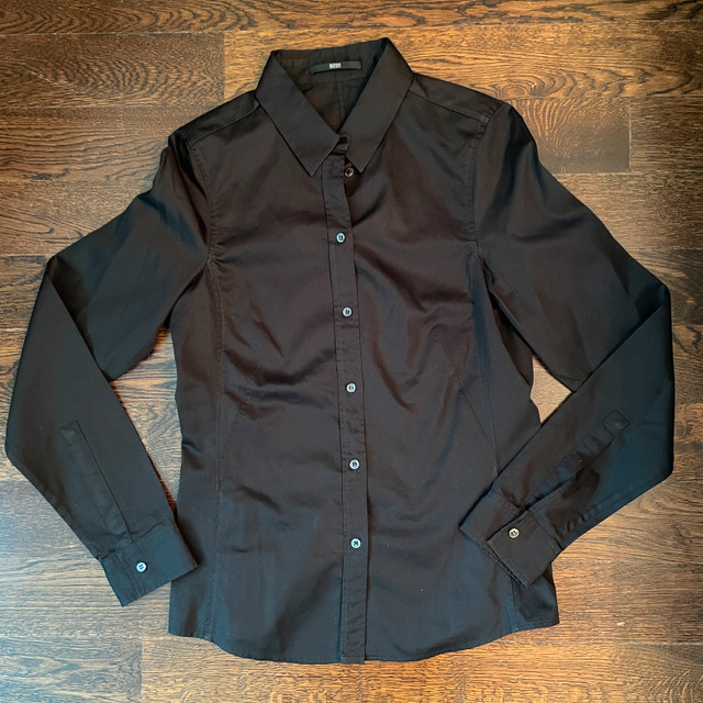 Black Hugo Boss Woman's Button Down Dress Shirt - XS