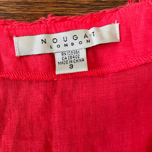Nougat London Coral Linen Tunic- Gold Stitching-Med/Large - photo 3
