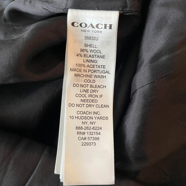 Coach Black Wool Blend Front Pleat Mini Skirt-slit pockets-00 - photo 4