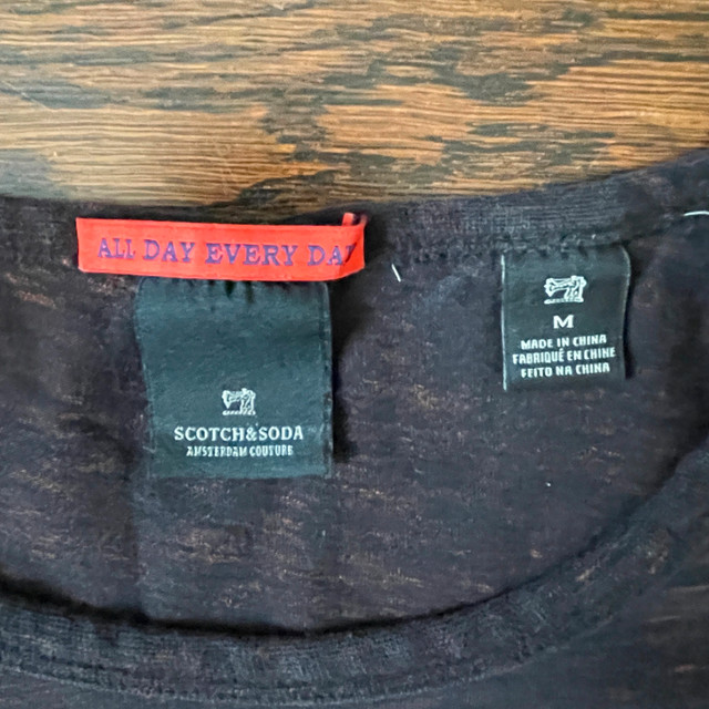 Scotch & Soda Heathered Black Long Sleeve Crew Neck Jersey-MED - photo 2