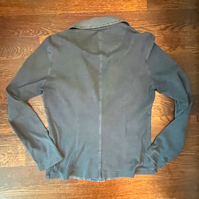Sandwich woman's blue zippered blazer 100% cotton-Size Medium - photo 3