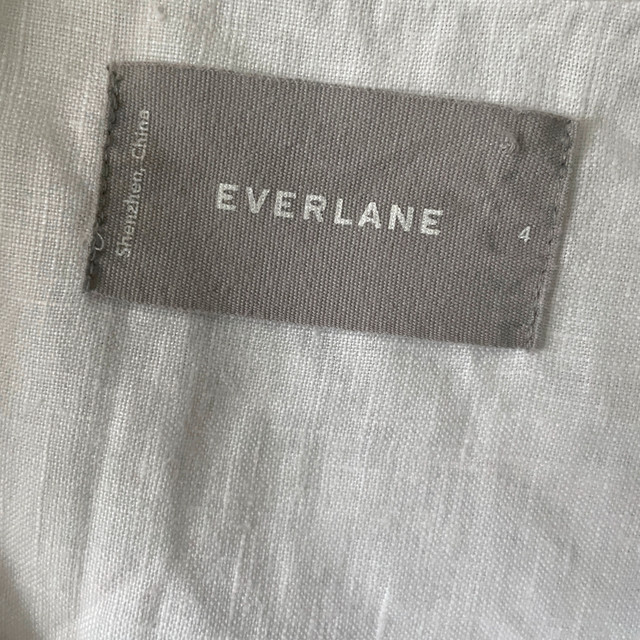 Everlane Woman's White Linen Oversize Shirt Blouse-Size 4 - photo 2
