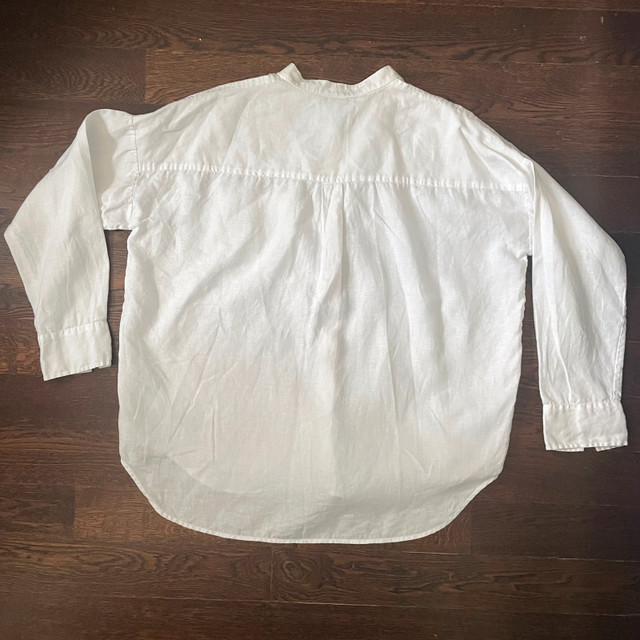 Everlane Woman's White Linen Oversize Shirt Blouse-Size 4 - photo 4