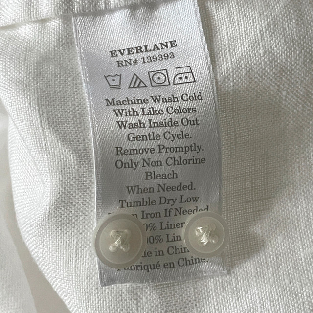Everlane Woman's White Linen Oversize Shirt Blouse-Size 4 - photo 5