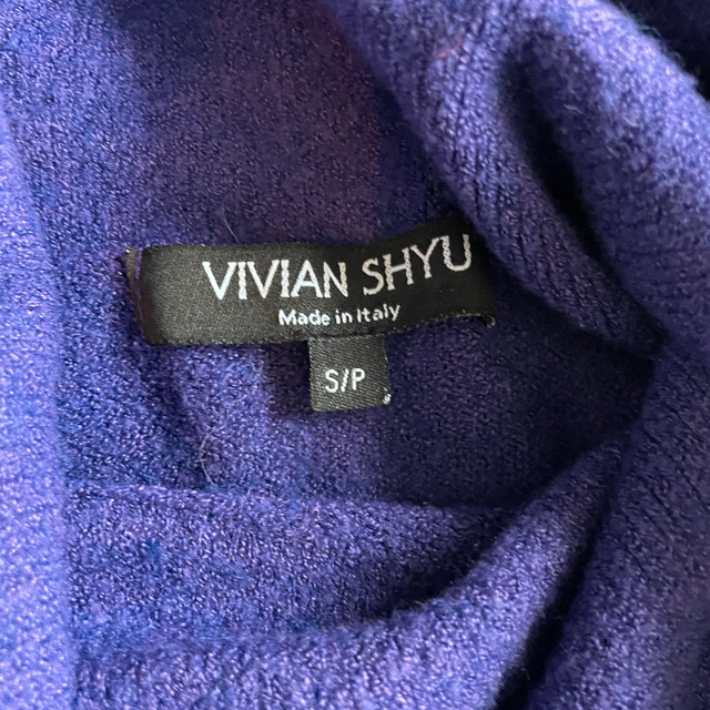 Gorgeous Vivian Shyu Purple Cowlneck Sweater-Made in Italy-Small - photo 2