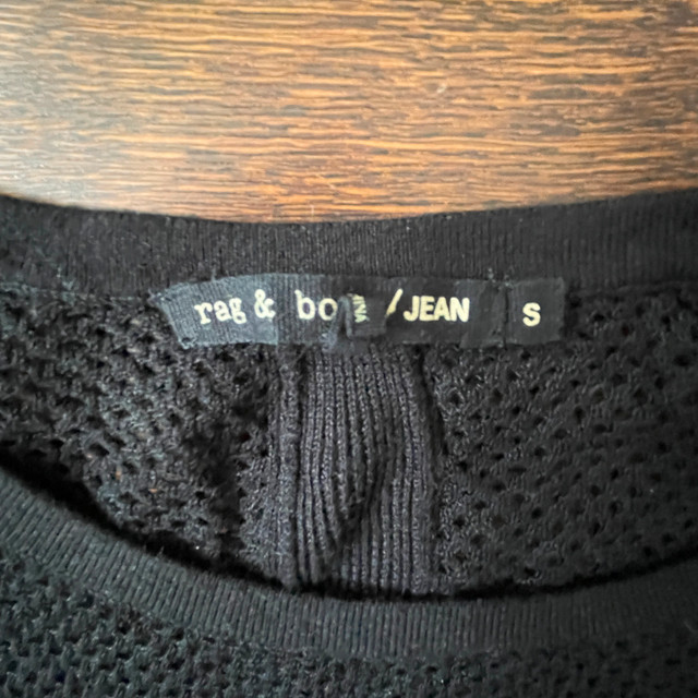 Rag & Bone Black Mesh Sheer Knit Sweater-Small - photo 2