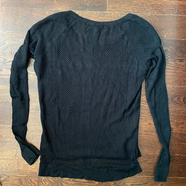 Rag & Bone Black Mesh Sheer Knit Sweater-Small - photo 4