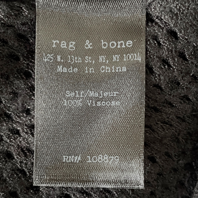 Rag & Bone Black Mesh Sheer Knit Sweater-Small - photo 5
