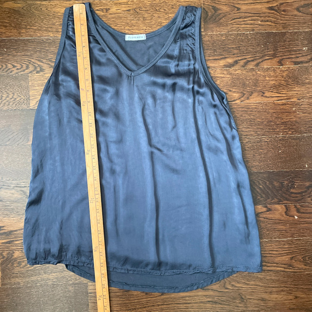 Florencia Purple Satiny V-neck Tank Top-Made in Italy-Medium - photo 5