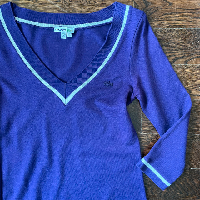 Lacoste Purple 3/4 Sleeve Jersey Dress w/ pockets-Size 34-Small - photo 2