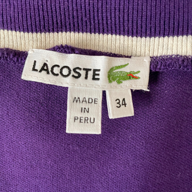 Lacoste Purple 3/4 Sleeve Jersey Dress w/ pockets-Size 34-Small - photo 3