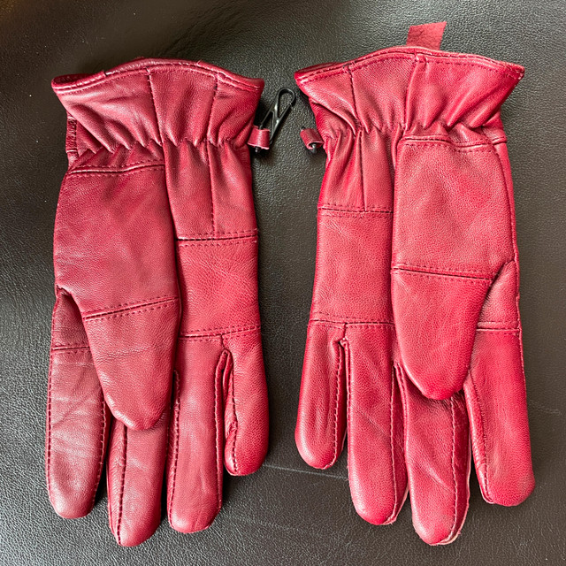 NEW Red Leather Gloves for women - Size Medium - photo 2