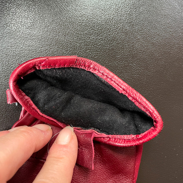 NEW Red Leather Gloves for women - Size Medium - photo 3