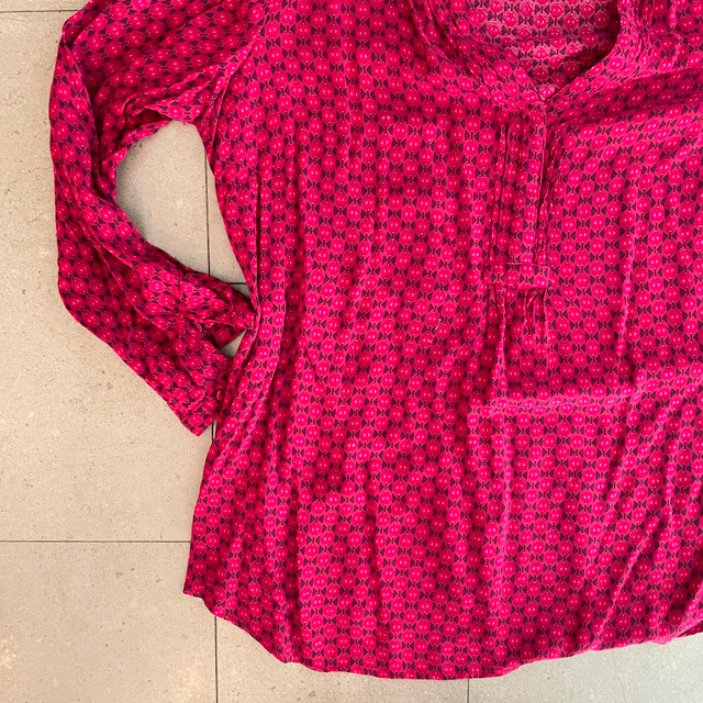 Addition Elle Deep Pink Long Sleeve Tunic Top Blouse-Size 14 - photo 3