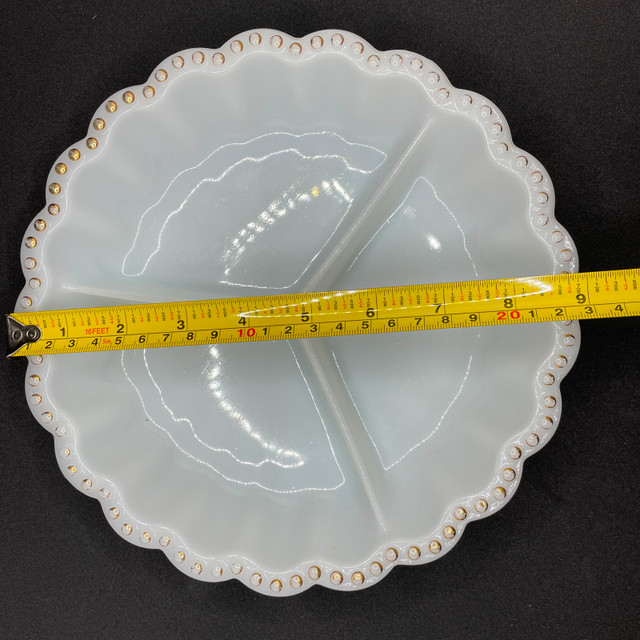 Vintage 50s Anchor Hocking Milk Glass Divided Dish - photo 4