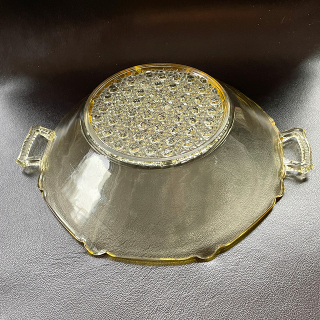 Gorgeous Vintage 1930s Yellow Lancaster Glass Handled Bowl - photo 2