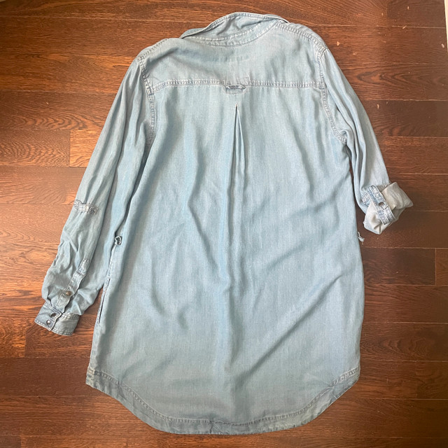 Zara Basic Blue Chambray Mini Tunic/Dress-Large - photo 4