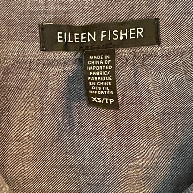 Eileen Fisher Grey Linen Cotton Blend Button Down Shirt-XS - photo 2