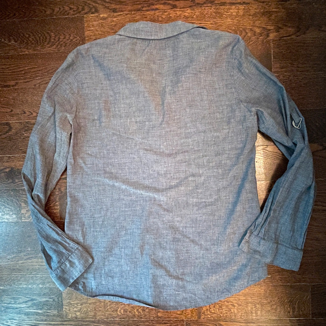 Eileen Fisher Grey Linen Cotton Blend Button Down Shirt-XS - photo 3