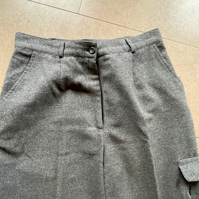 Vintage grey flannel-like pants - high waist wide leg-Size 7/8 - photo 2