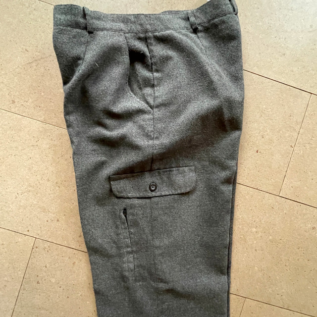 Vintage grey flannel-like pants - high waist wide leg-Size 7/8 - photo 4