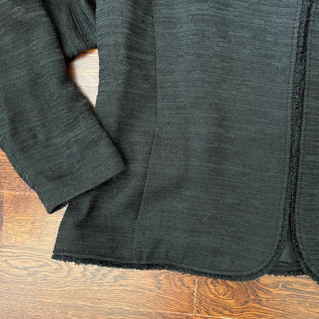 Eileen Fisher Black Metallic Sparkle Tweed Blazer-Large - photo 2