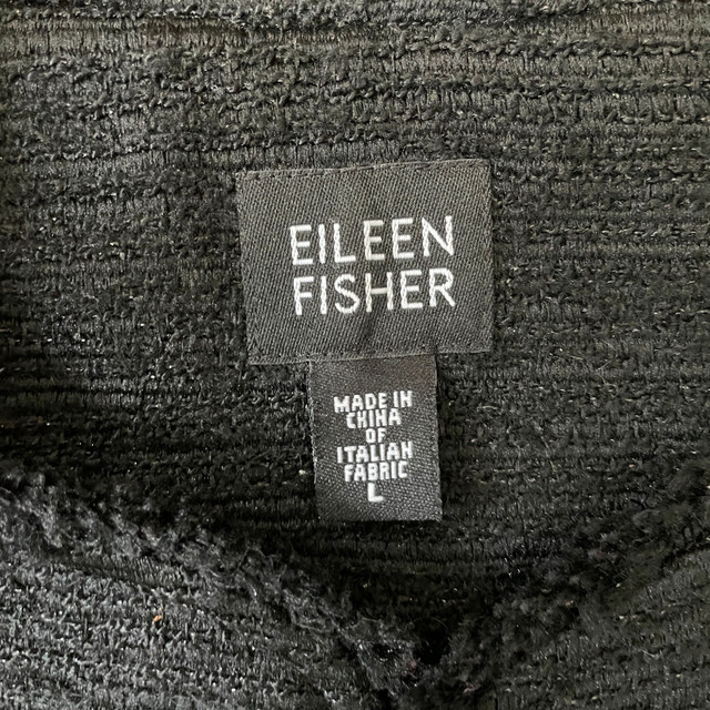 Eileen Fisher Black Metallic Sparkle Tweed Blazer-Large - photo 3